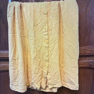 Matty M Mustard Button-Front A-Line Skirt
